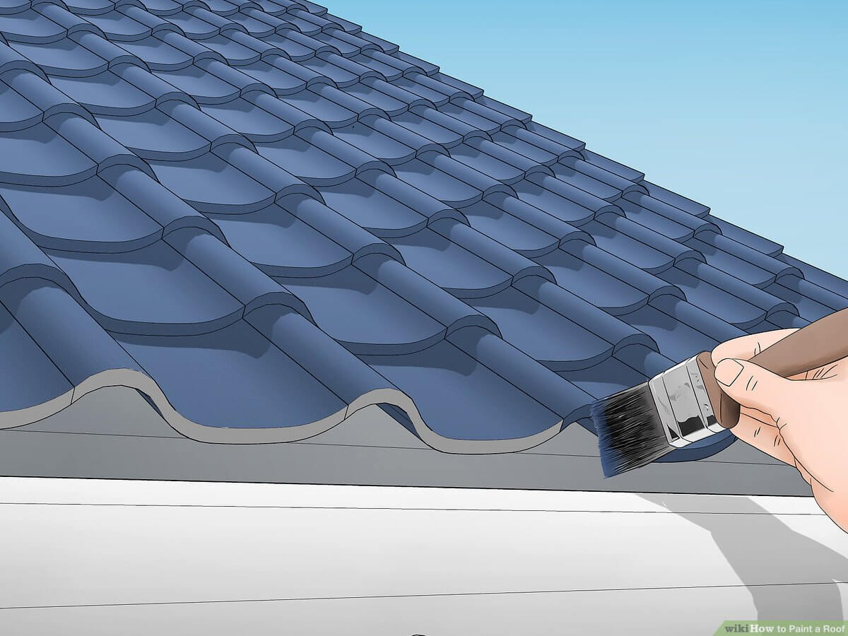 aid11005619-v4-1200px-Paint-a-Roof-Step-15 Painted Asphalt Roof Shingles