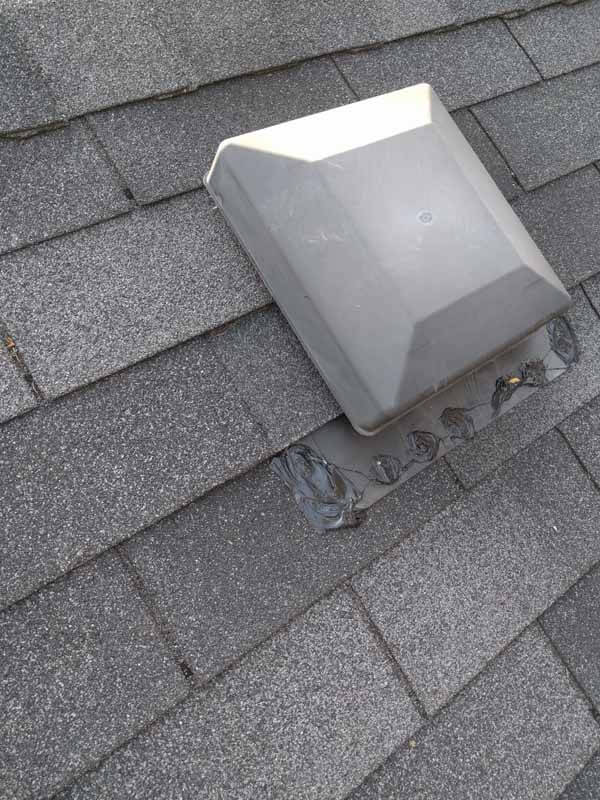 Roof vent sealed with professional caulking