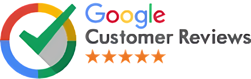 google customer reviews logo with five stars and a green check mark