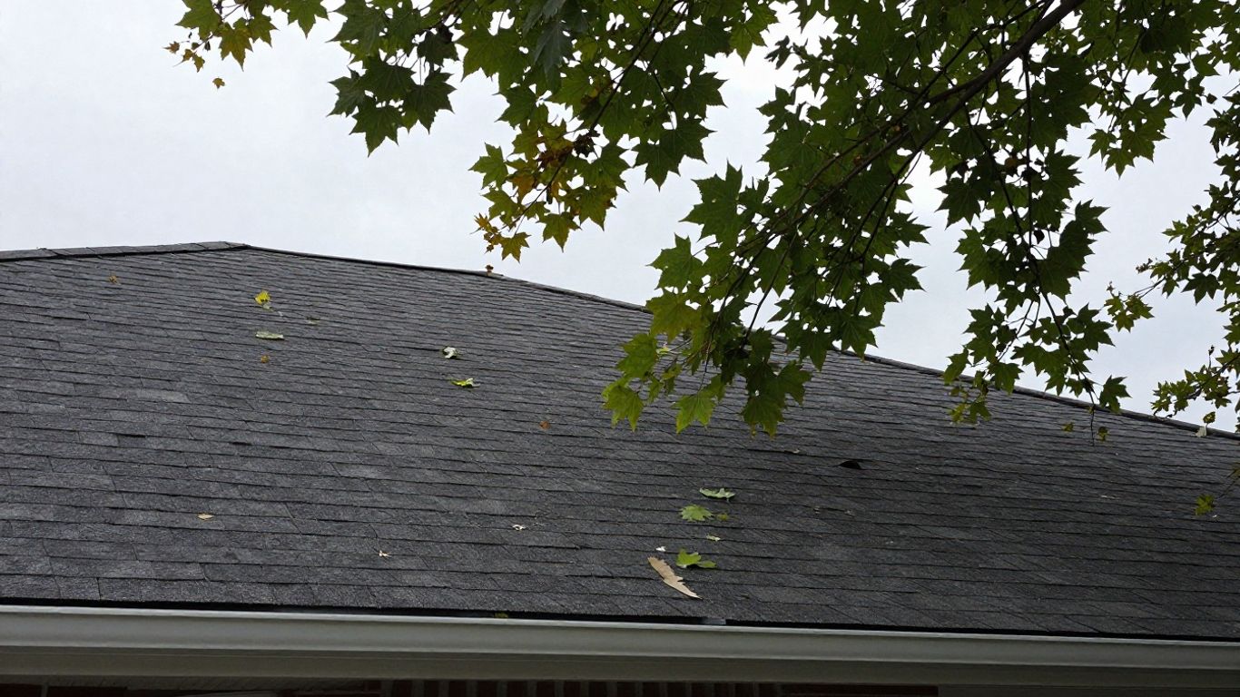 Bent branches scraping Mississauga roof shingles