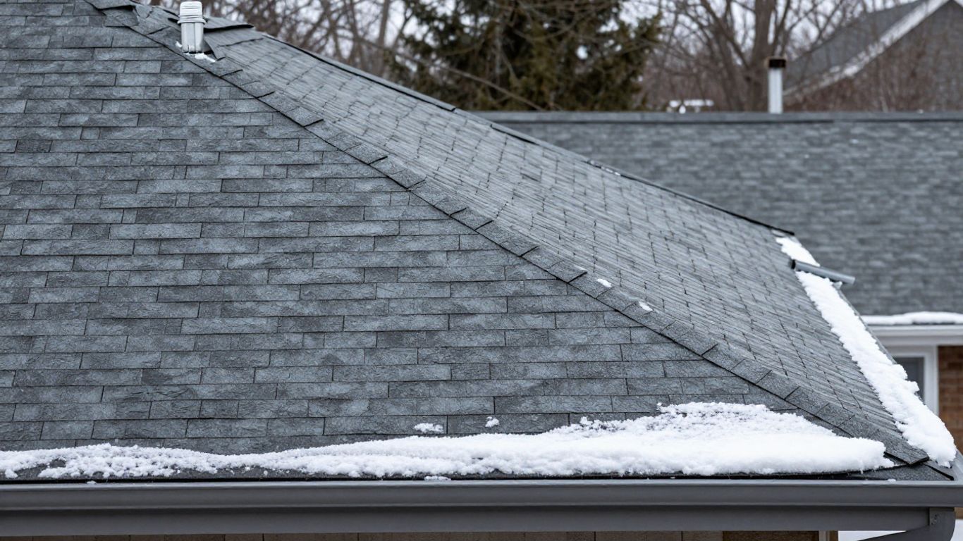 Photographic Ontario roof after snow and rain