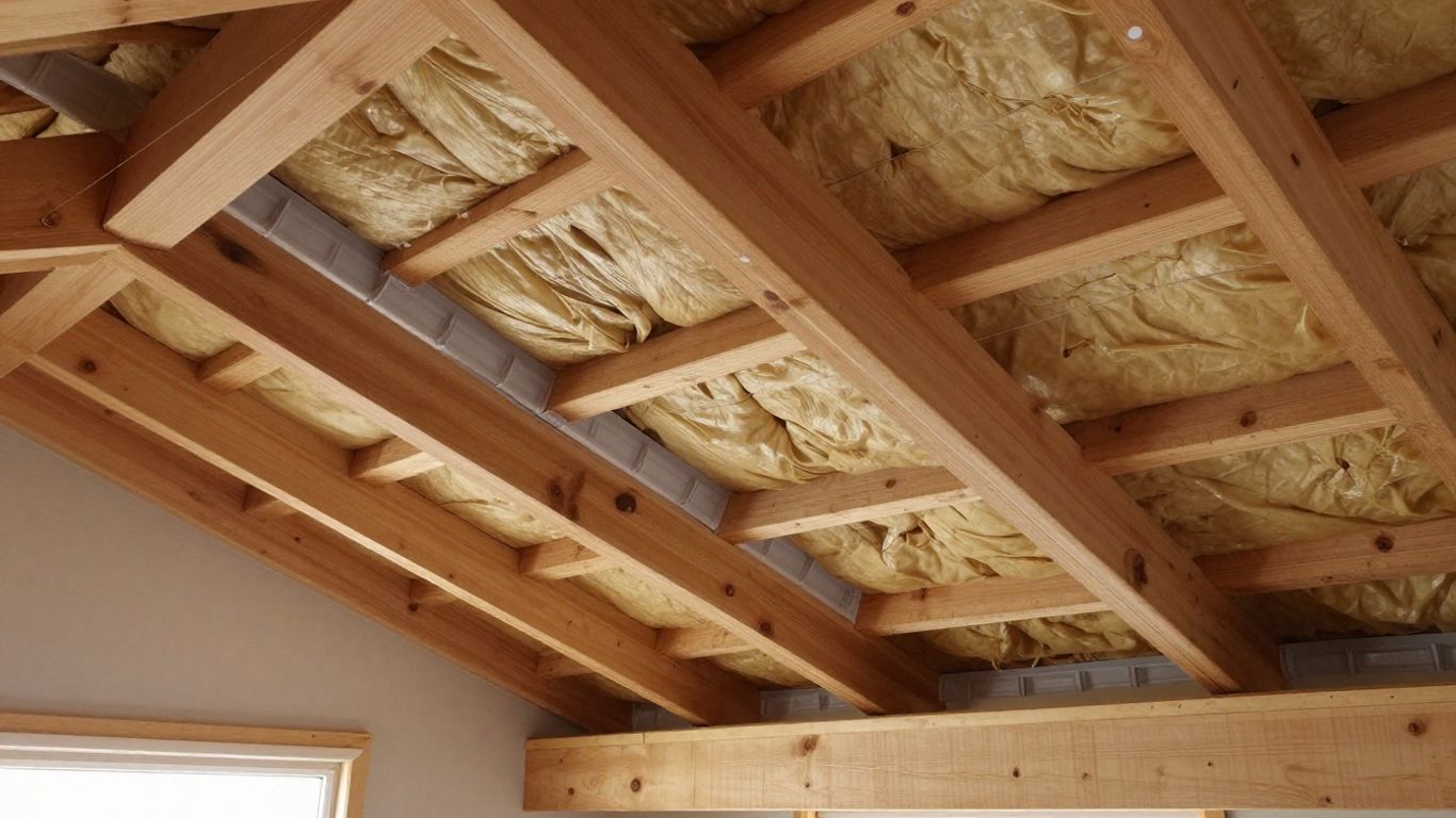 Roof ventilation layout viewed inside an attic - Oakville