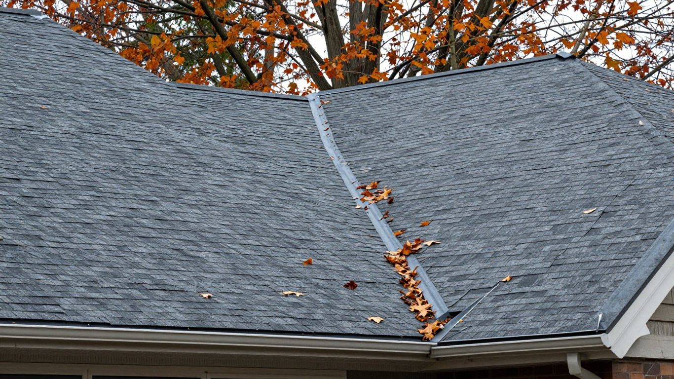 Oakville roof valley beneath mature trees